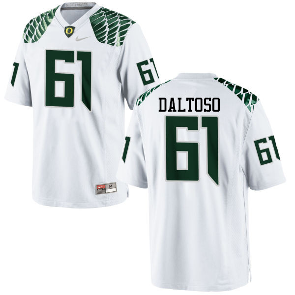 Men #61 Valentino Daltoso Oregon Ducks College Football Jerseys-White - Click Image to Close